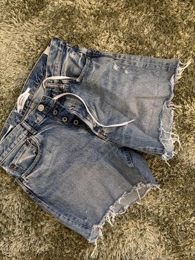 Moussy Women’s Distressed Denim Shorts - Blue